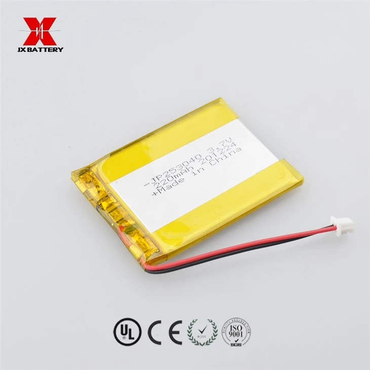 Produsen OEM ODM Baterai LiPolymer JP253040 3.7v 220mah Dengan Pcb